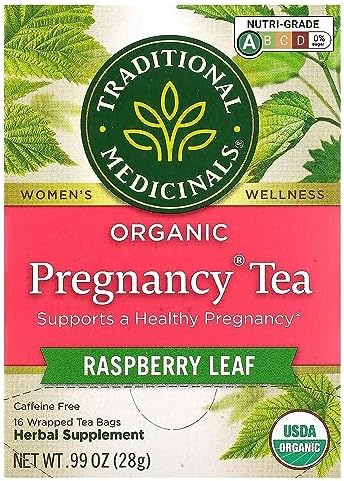 Traditional Medicinals Organic Pregnancy Tea Bag | With Raspberry Leaf | To Supports A Healthy Pregnancy | Caffeine Free | Herbal Supplement | 16 Tea Bags (Pack of 1)