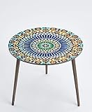 Retro: la mesa de riñón se adapta con su diseño sencillo en cualquier estilo de decoración. El tablero con forma de riñón de 1 cm de grosor con impresión de alta calidad es un punto de atracción especial