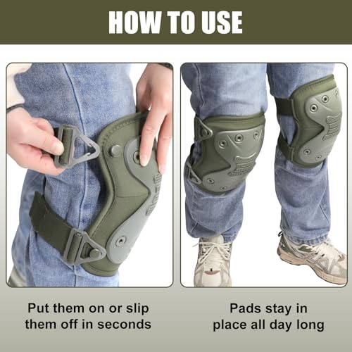 Bztac BZT108KP Tactical Professional Combat Knee Protective Pads Set Advanced Tactical Gear Set For Outdoor Cs Paintball Game Cycling Safety Skateboarding Gear Skates Airsoft Hunting Knee Protection Guard Pads thumb #4