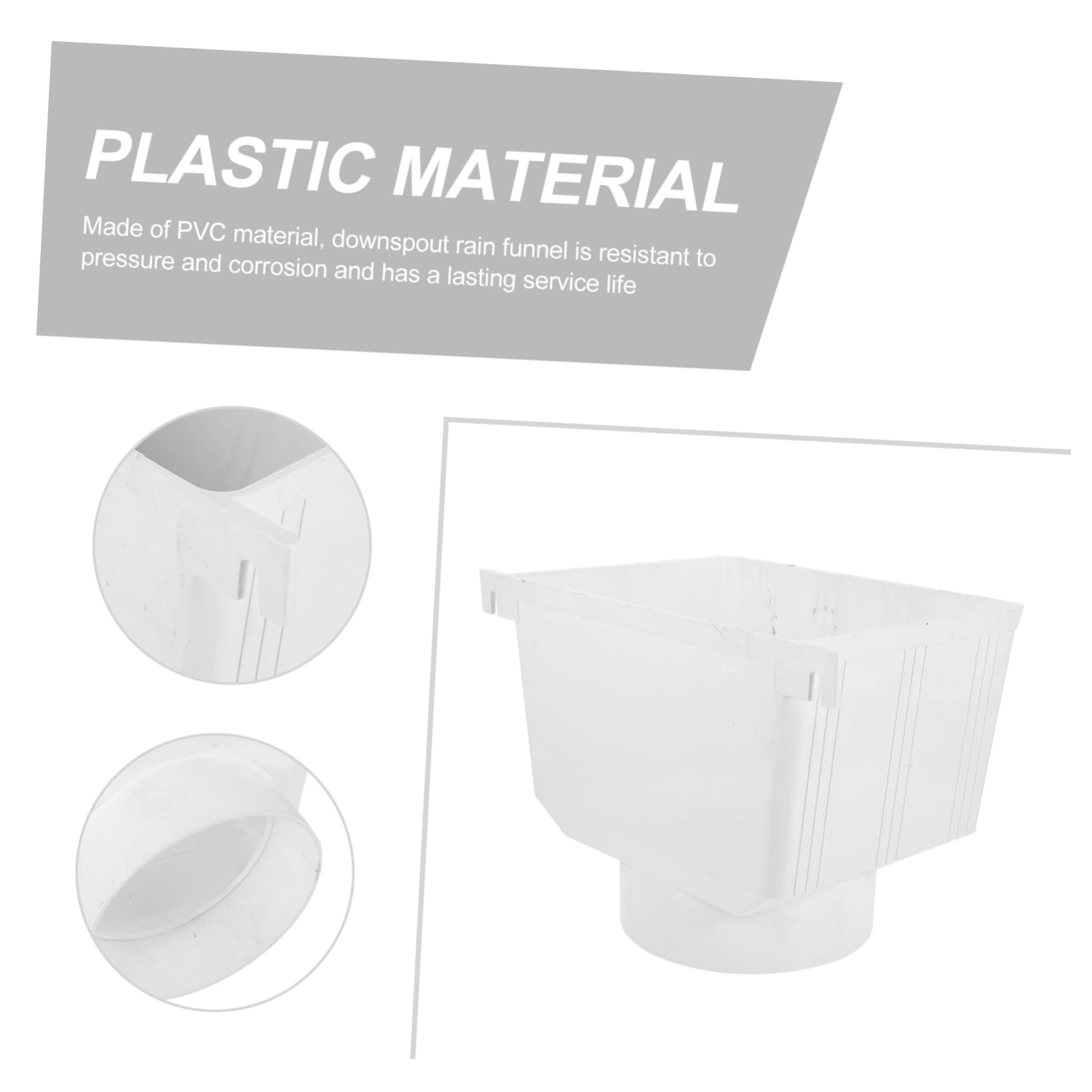Lurrose Canalón De PVC para Agua Lluvia Embudo Recolector Adaptador De Bajante 160mm Sistema Recolección De Agua Lluvia Hogar Exterior