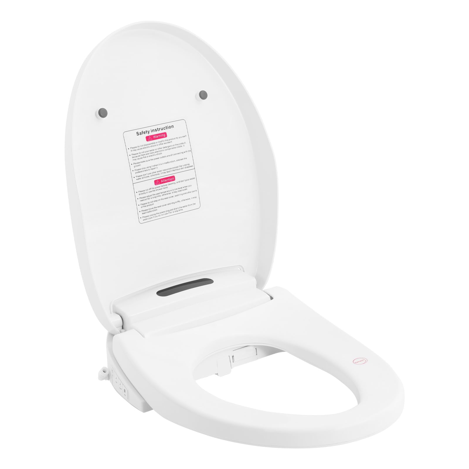 Abattant WC Japonais Intelligent, Siège WC Chauffant avec Jet Lavant, Télécommande, Séchage, Veilleuse LED, Buse Autonettoyante, 4 Températures, Abattant WC Lavant 37 x 51 x 13 cm