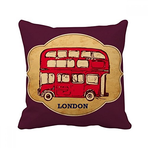 Coussin timbre bus de Londres 40x40 cm avec insert multicolore pour canape - 2