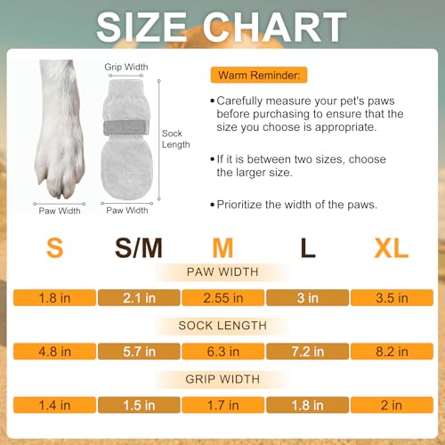 BEAUTYZOO Hundesocken Anti Rutsch, Doppelseitige Hundesocken Leckschutz mit Klettverschluss Riemen für Innenbereich Pfotenschutz für Hunde, Schuhe für Kleine, Mittlere und Große Hunde, 6er-Set