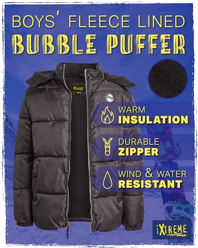 iXtreme Boys Puffer Jacket - Water and Wind Resistant Polar Fleece Bubble Puffer Quilted Boys Winter Coat with Pockets (4-18)2