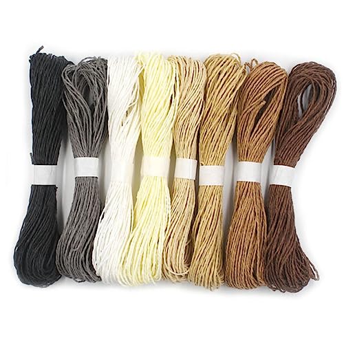 SHINEOFI 24 Piezas Cordel de Papel Cuerda elástica tendedero de Cuerda retorcido vides Equipo Etiquetas para Etiquetas cestos Rope cordino cordón de Papel Cuerda de Papel