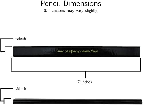 Miniatura 4 de EZPENCILS & GIFTS Lápices de carpintero personalizados a granel, cuerpo negro, paquete de 70, texto personalizado, plomo negro de 2HB, grafito