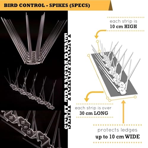 Image of (Pack of 10 Pcs) Pigeon Spikes for Balcony, Pigeon Repellent, Bird Spikes for Pigeon Control