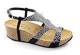 lelit anita pl042em  GRÜNLAND LELI SB0497 schwarzen Keil Sandalen Frau Glitzerband 39