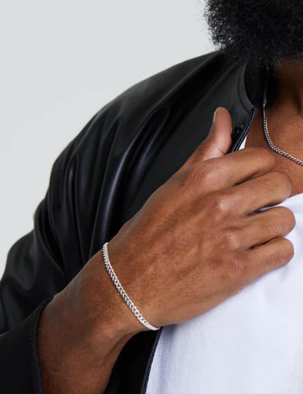 925 Sterling Silver Cuban Link Chain Bracelet 3mm 5mm 8mm Silver Bracelet for Men Women 6.5-9 Inches - Image 3