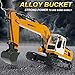 Double E 17 Channel Full Functional RC Excavator Metal Shovel Remote Control Construction Tractor with 2 Bonus Drill and Grasp
