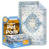 Washable Pee Pads for Dogs 2 Pack Reusable Puppy Training Pads 48'x48' Super Absorbent Waterproof Dog Training Pads, Non-Slip Potty Pads Whelping Pads Litter Mat Pet Supplies - Orange/Mix