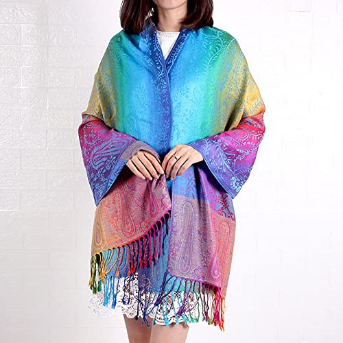 Women's Retro Vintage Pattern Tassel Poncho Shawl Cape Wraps For Women Scarfs for Women Fall Winter Scarves2