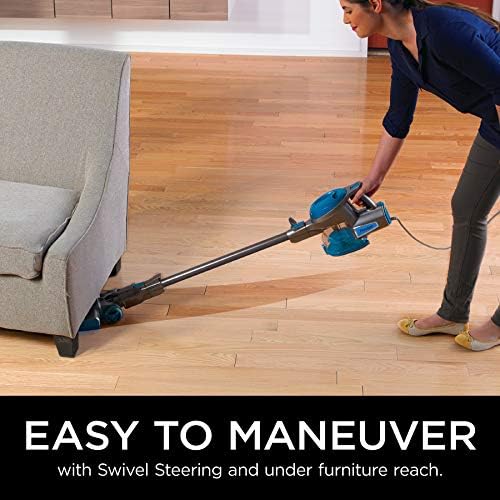 Shark Rocket Ultra-Lightweight Corded Stick Vacuum, Converts to Handheld, Swivel Steering, Nonstop Performance, for All Floor Types, Under 9 lbs, Easy-Empty Dust Cup, Blue (HV300C) - 5