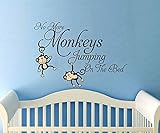 No More Monkeys Jumping On the Bed Wall Decals Vinyl Wall Sticker Nursery Baby Kids Room Wall Decor
