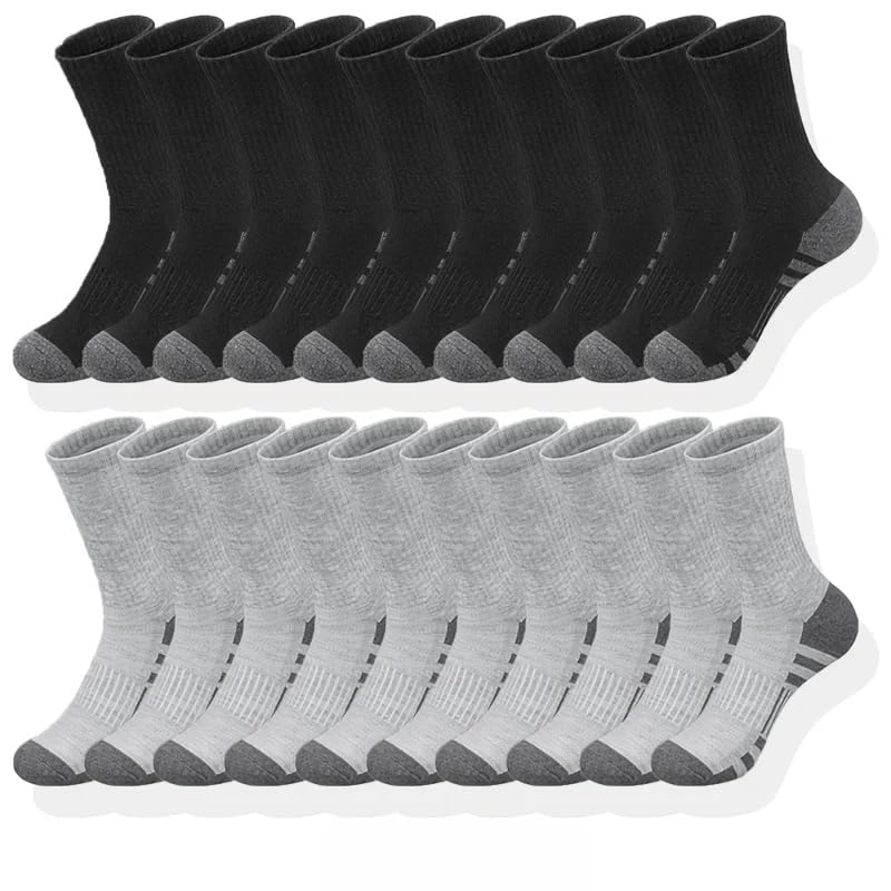 Dninmim 10/20/30 Pairs Men's Classic Crew Socks Unisex Sports Socks Outdoor Running Socks3