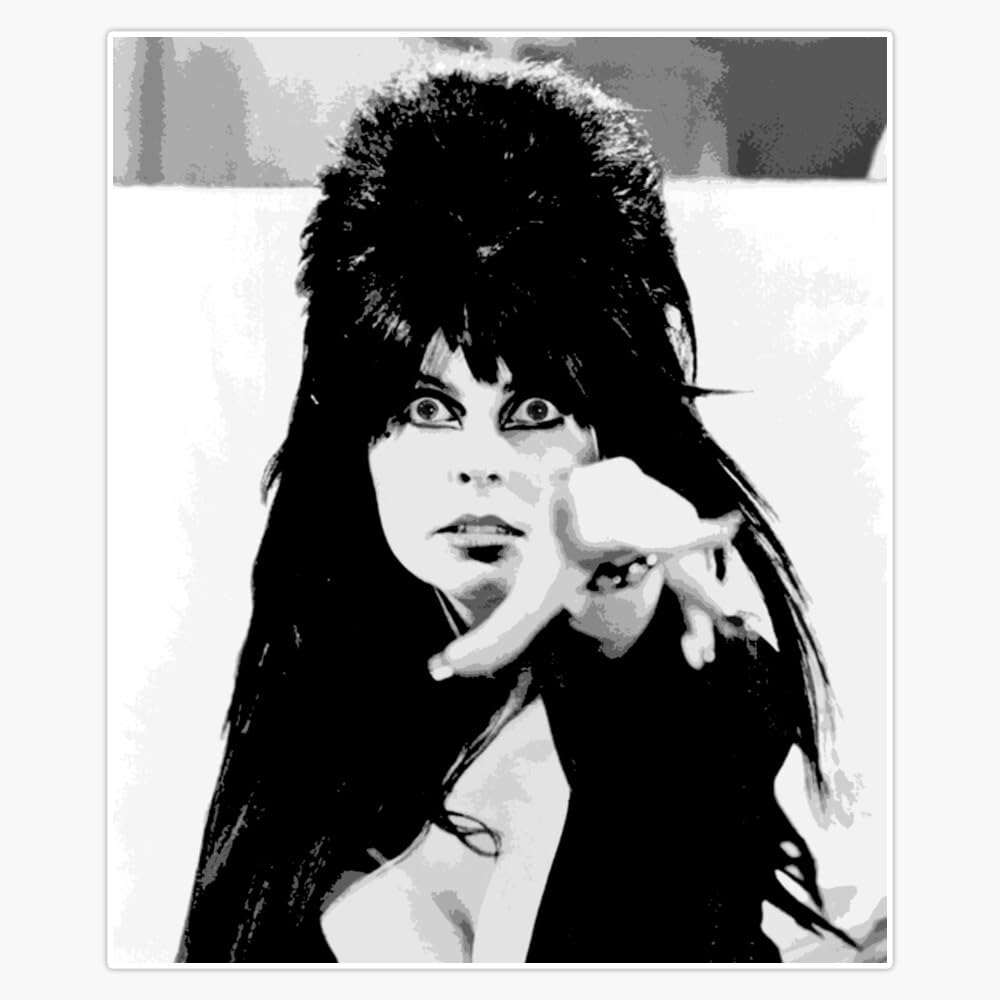 Elvira Window Bumper Sticker Decal 5"