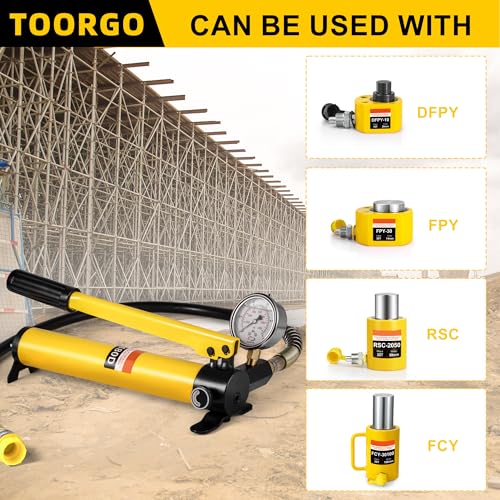 Image of CP-180 Hydraulic Hand Pump with Oil Gauge,Hand Operated Pump Manual Pump Hydraulic Pump for Lifting Cylinders