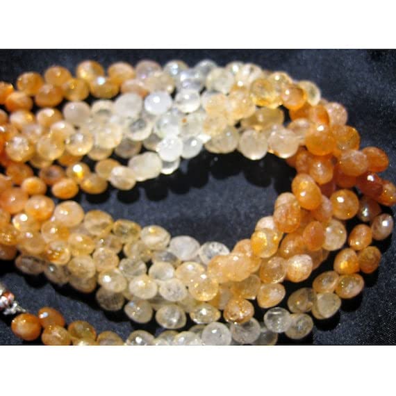 Faceted beads sunstone strawberry quartz LKBEADS pour création de bijoux artisanaux