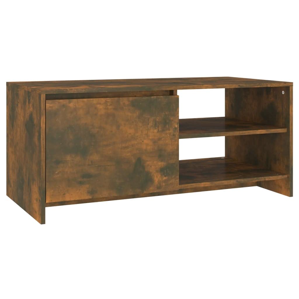 Table basse chêne fumé 102x50x45 cm en bois d'ingénierie pour salon