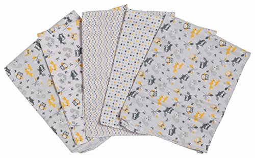 Little Beginnings 5 Piece Receiving Blankets, Woodland Print