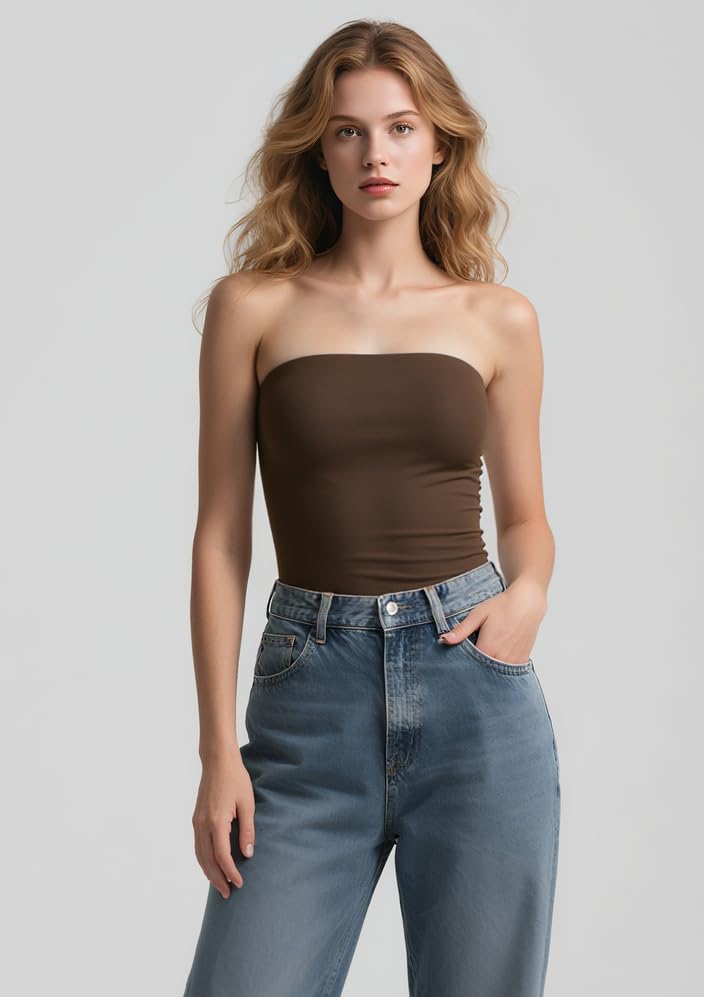 Women Sexy Tube Top Summer Y2K Going Out Double Lined Basic Tank Top - Image 5