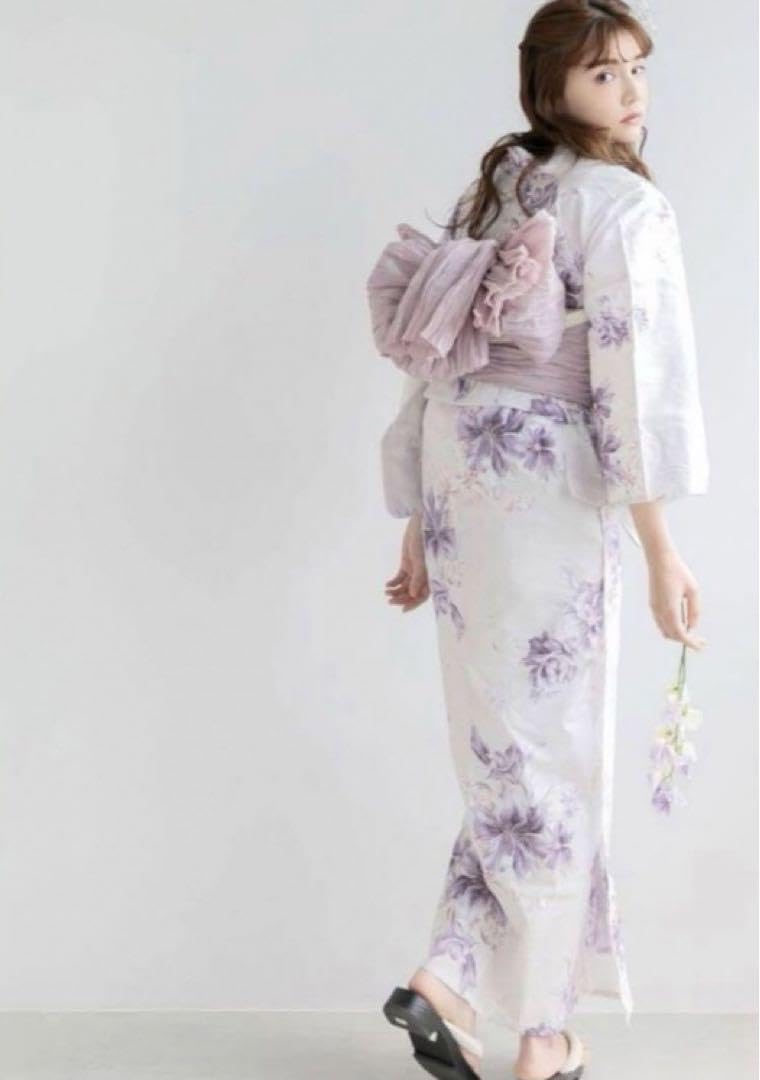 Dita はんなり月下美人　浴衣 2025 浴衣5点セット(ゆかた・帯・下駄・着付けマニュアル