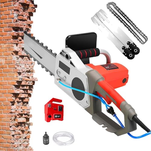 TDSYOCG 5800W/6500W Tronçonneuse à Béton Électrique Professionnelle, Scie Murale à Chaîne avec Dépoussiérage par Eau, Moteur 6000 TR/Min, pour Béton,...
