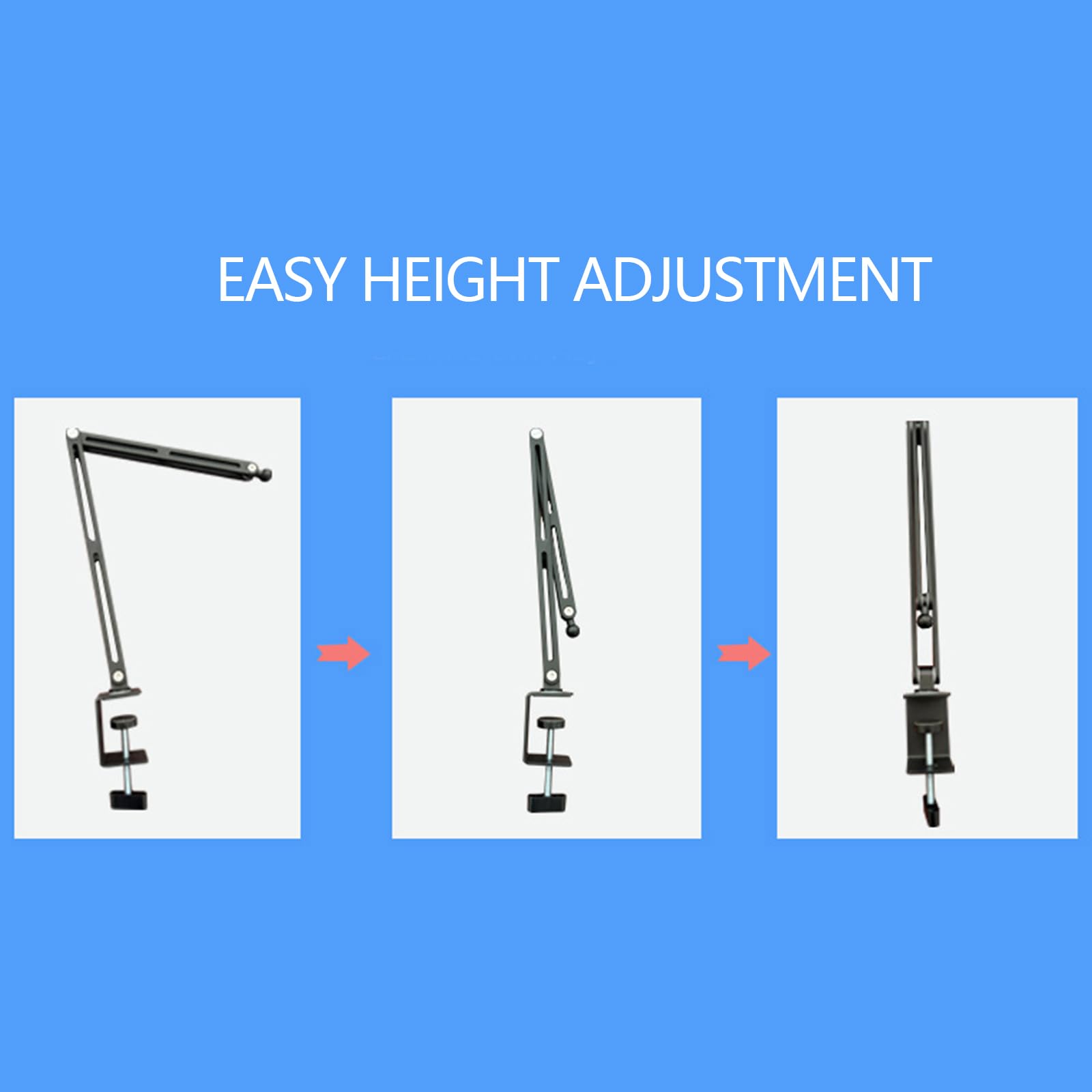 Soporte flexible de metal para tabletas de escritorio para pantallas de 4.7 a 13 pulgadas, rótula y abrazadera de teléfono fuerte de aluminio