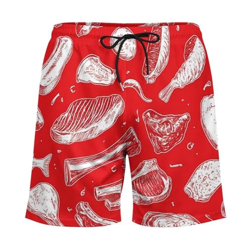 Different Beafs Men's Swim Trunks with Compression Liner Beach Shorts with Pockets Quick Dry4