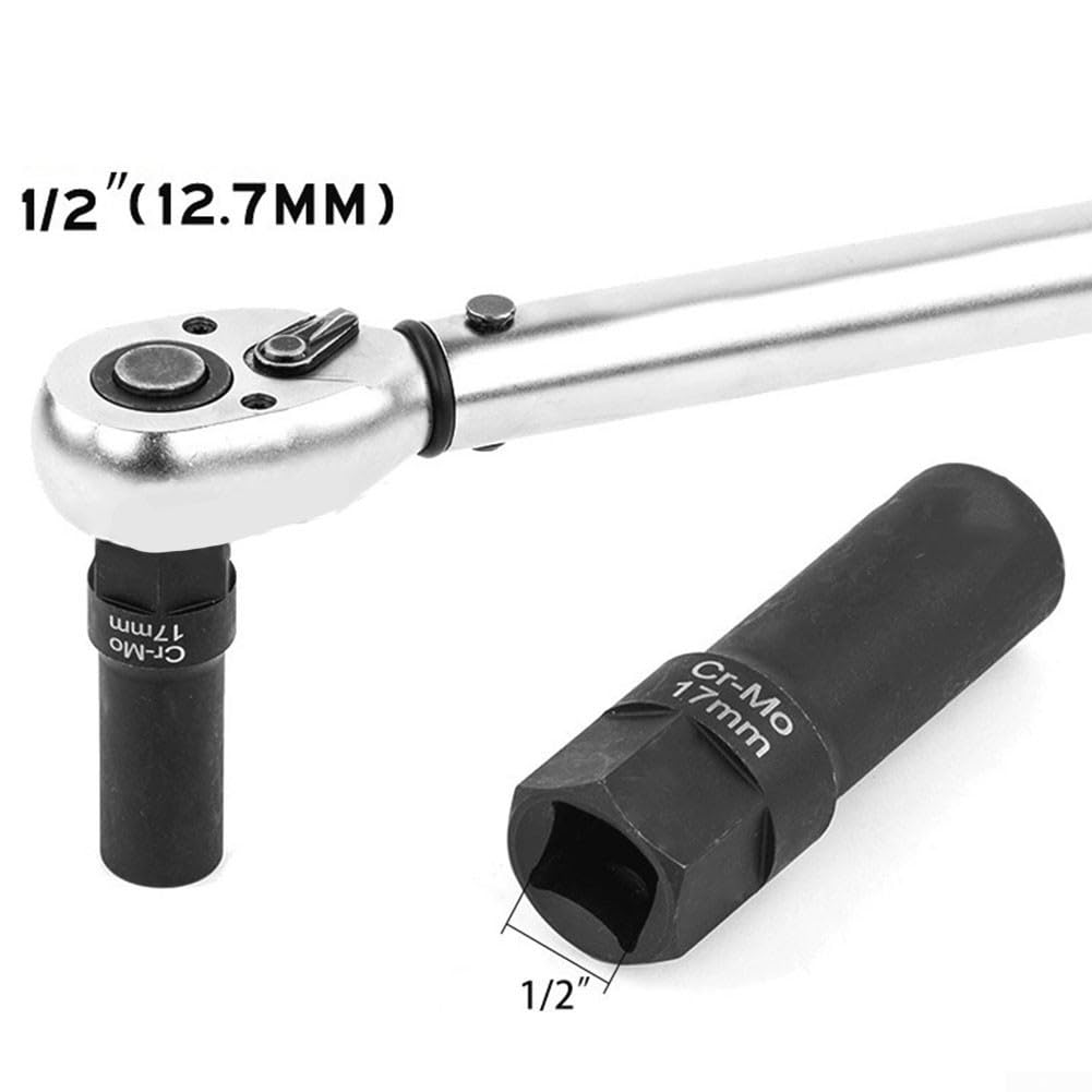 Zestaw kluczy nasadowych, 7-kątowy adapter grzechotkowy 17 mm do zastosowań antykradzieżowych opon samochodowych