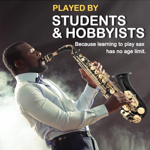 ktaxon alto saxophone drop e brass sax full kit for student beginners with carving mouthpiece carrying case gloves cleaning cloth bar detachable strap shoulder strap reed