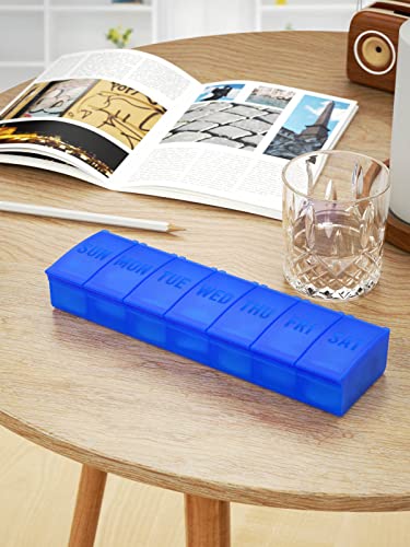 Large Pill Organizer Weekly, Barhon Daily Vitamin Case Box Large Capacity Compartments, 7 Day Pill Containers For Medicine Supplements Fish Oil #TOP6