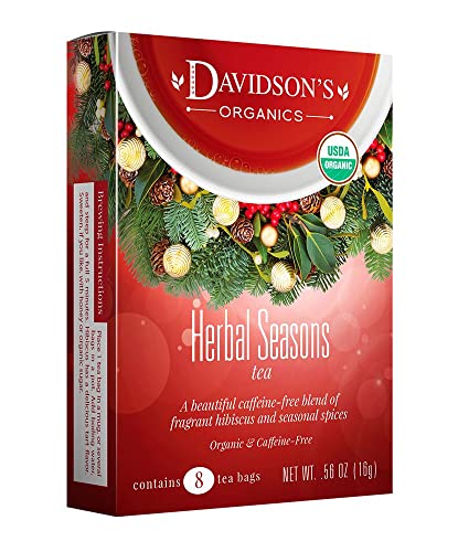 Davidson's Organics, Herbal Seasons Tea, 8-count Tea Bags, Pack of 12