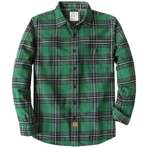 Dubinik® Flanellhemd Herren Flanellhemden Langarm Regular Fit Kariert Button Down Warm Freizeit Hemd