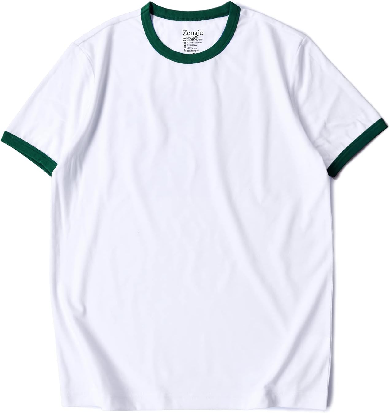 Men's Ringer Tee Crewneck Athletic T Shirts Short Sleeve Sport Shirt for Men
