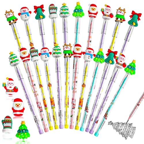 FOIMAS 24 lápices navideños multicolor para niños miniatura 1