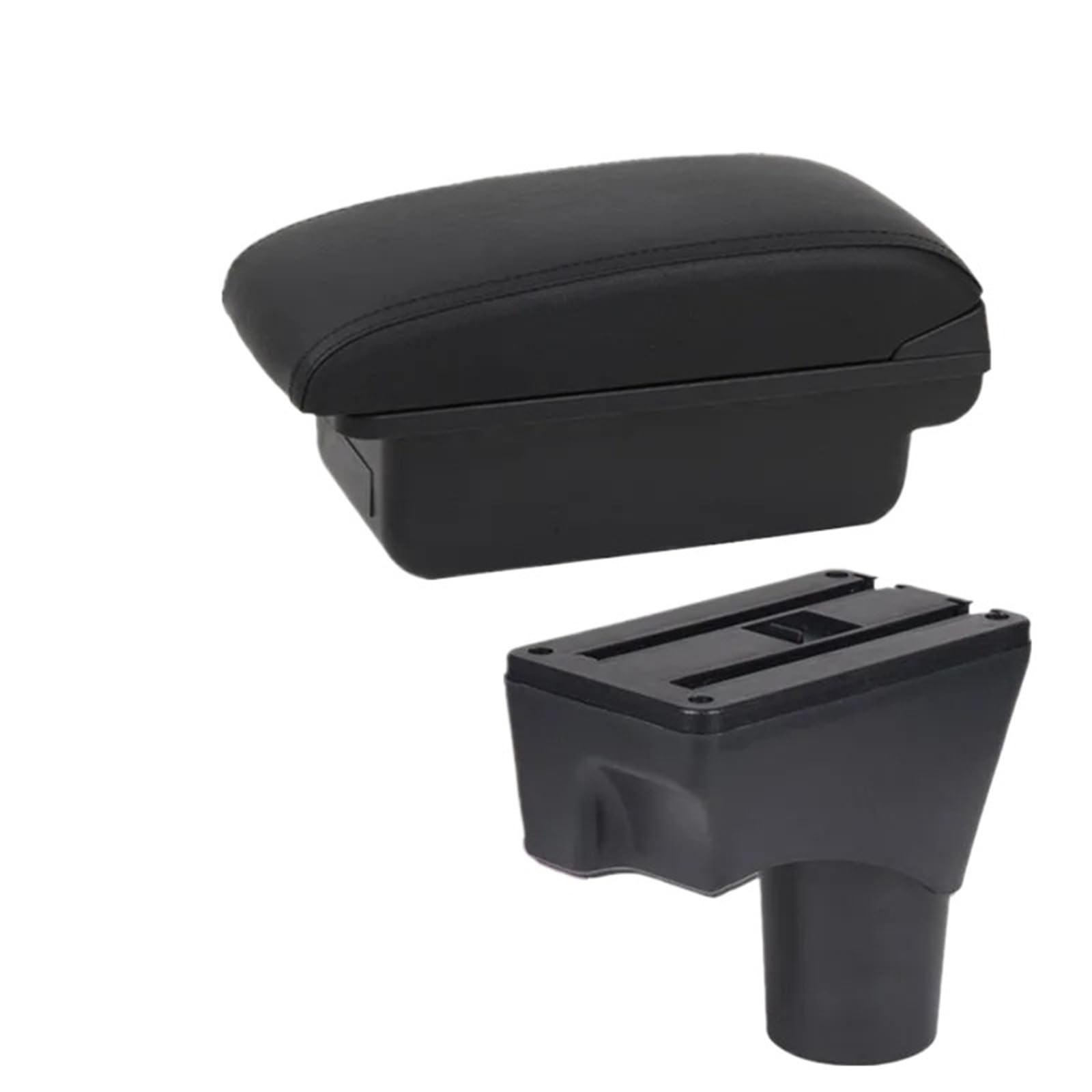 POZMNGTI Armrest Compartment Fit For Nissan March Micra K13 Armrest Box Fit For Nissan Sunny Arm Storage Box Retrofit Parts Car Accessories(A1 black line No USB)