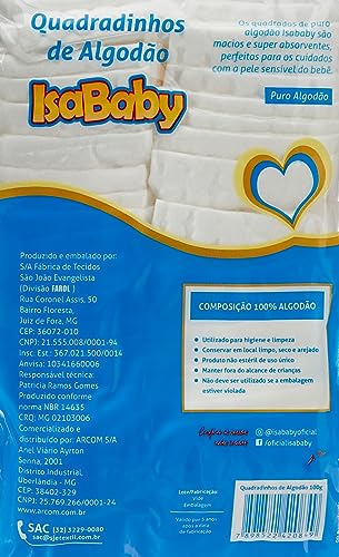 ISABABY Algodão Quadradinhos Branco Isababy 100 G