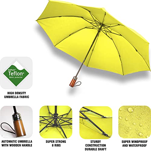 Image of Automatic Open Close Compact Travel Umbrella with Wind Vent Umbrella big size Lightweight Windproof Folding for men Women