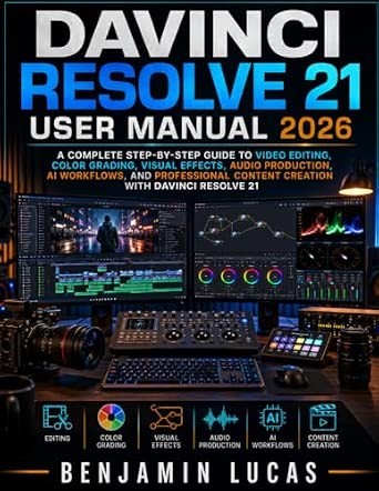 DaVinci Resolve 21 Users Manual 2026: A Complete Step-by-Step Guide to Video Editing, Color Grading, Visual Effects, Audio Production, AI Tools, and Content Creation
