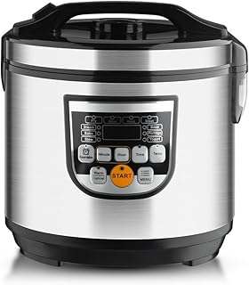 WXQ 電気圧力鍋 5L 炊飯器 、一人暮らしに最適 3-6人用 24時間予約可能 保温機能付き煮込み/蒸し/スープ/肉/料理/低温/高圧調理/ソテーに最適 短時間予約/保温機能圧力鍋 (シルバー)