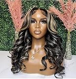 Kephare FB/27 28 Inch Highlight Balayage Wig Human Hair 13x4 HD Lace Front Wigs Body Wave Ash Blonde Omber Lace Front Wigs Human Hair Pre Plucked for Black Women 180% Density