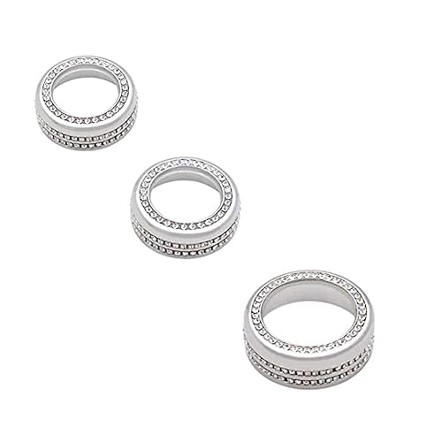 Miniatura 4 de Keptrim Anillo de botón de ajuste de volumen con diamantes de imitación de cristal para Dodge Challenger Charger Ram Chrysler 200 300 300 300s, para