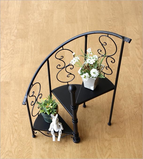 Amazon.co.jp: 花台 室内 玄関先 おしゃれ アンティーク 螺旋 階段 3段