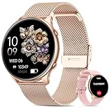 Reloj Inteligente Mujer con Bluetooth Llamada , Calorías Android iOS (Rosa Oro)