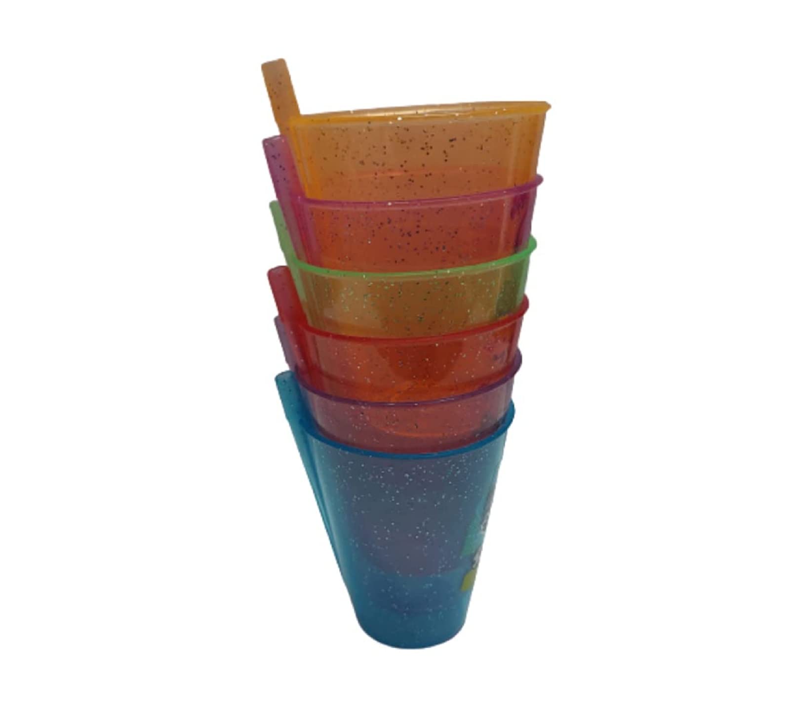 SBA PRIME Fun Cartoon Printed Straw Cup Sipper Glass for Toddlers – Bright Multicolor Plastic Drinking Cup with Straw & Lid (Pack of 2) 1