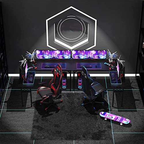 L Shaped Desk, Folding Computer Tables,55"X 55"Computer Corner Desk, Home Gaming Desk, Office Writing Workstation, Space-Saving, Easy To Assemble,Black #TOP1