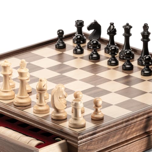 Juego de Ajedrez y Damas Clásico de Madera 15" miniatura 2