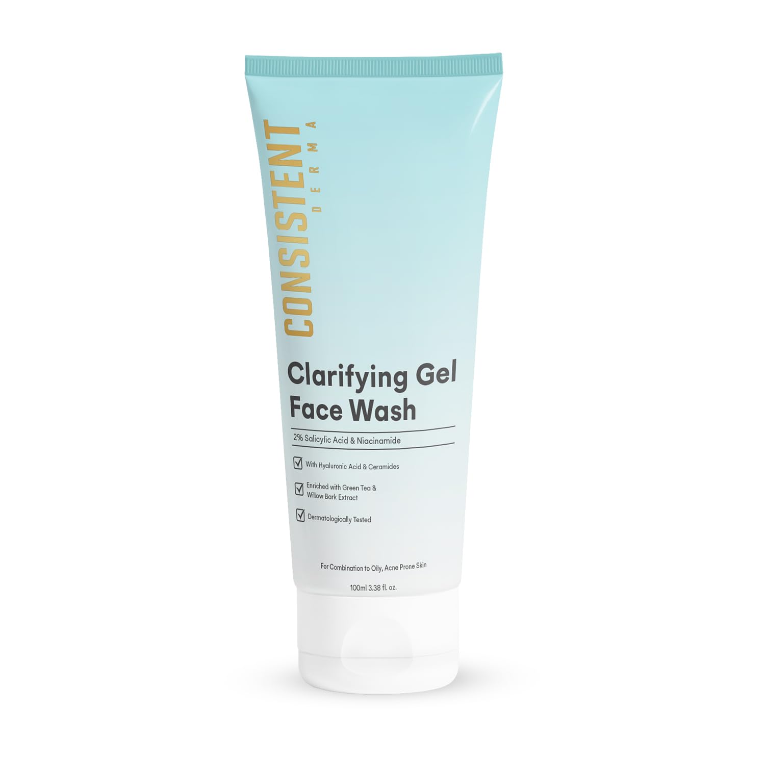 Consistent Derma Clarifying Gel Face Wash with 2% Salicylic Acid & Niacinamide | Oil Control & Gentle Cleansing | For Oily & Combination Skin | 100 ml-image-4