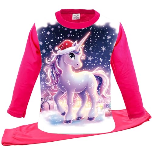 КомТекс Schlafanzug Mädchen Langarm | Kinder Pyjama Set | Zweiteiliger Nachtwäsche Lang | Baumwolle (DE/NL/SE/PL, Numerisch, 134, Regular,...